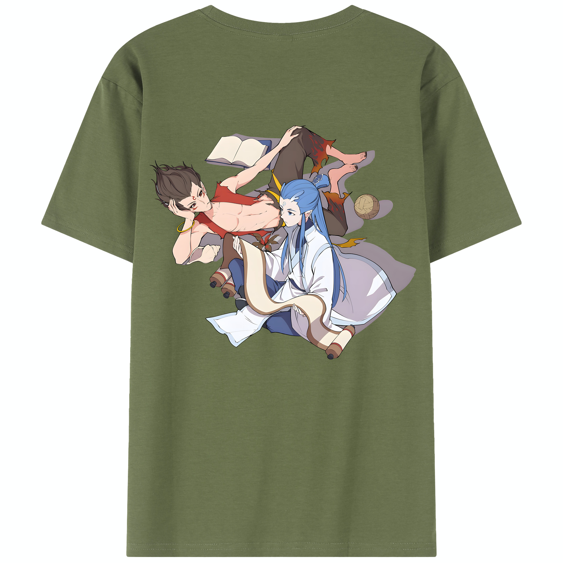 （画像用） Ne Zha 2 ナタ 魔童の大暴れ 綿100％半袖Tシャツ（背面プリント）